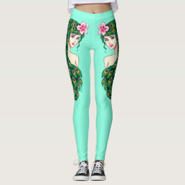 Peacock Girl Blauwgroen Athleisure Yoga Pants Legg Leggings