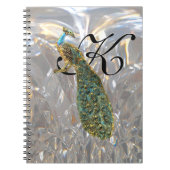 Peacock Glam Monogram Notitieboek (Voorkant)