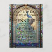 Peacock Glas in lood Bewaar de datumkaarten Briefkaart (Voorkant)