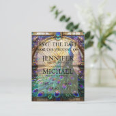 Peacock Glas in lood Bewaar de datumkaarten Briefkaart (Staand voorkant)