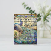 Peacock Glas in lood huwelijksuitnodigingen Briefkaart (Staand voorkant)