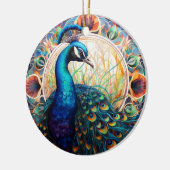 Peacock Glas in lood Keramische Boomdecoratie Keramisch Ornament (Links)