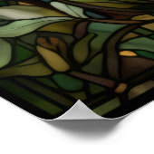 Peacock Glas in lood raamontwerp Poster (Hoek)