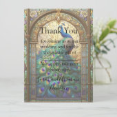 Peacock Glas in lood voorgevulde bedankkaarten Kaart (Staand voorkant)
