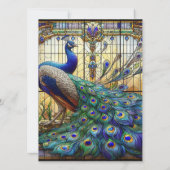 Peacock Glas in lood voorgevulde bedankkaarten Kaart (Achterkant)