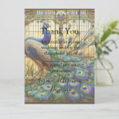Peacock Glas in lood voorgevulde bedankkaarten Kaart (Staand voorkant)