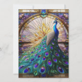 Peacock Glas in lood voorgevulde bedankkaarten Kaart (Achterkant)
