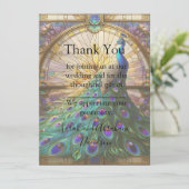 Peacock Glas in lood voorgevulde bedankkaarten Kaart (Staand voorkant)