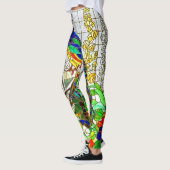 Peacock Glas in lood Yoga Pants Runing Leggings (Links)