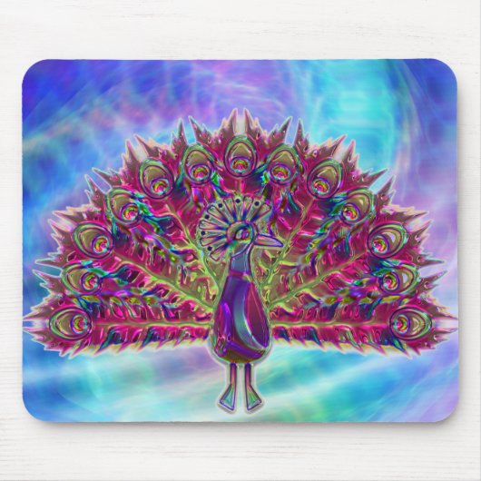 Peacock Glass 2A & 2B Options Mousepad Muismat (Voorkant)