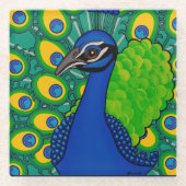 Peacock Glass Onderzetter Glazen Onderzetter (Voorkant)