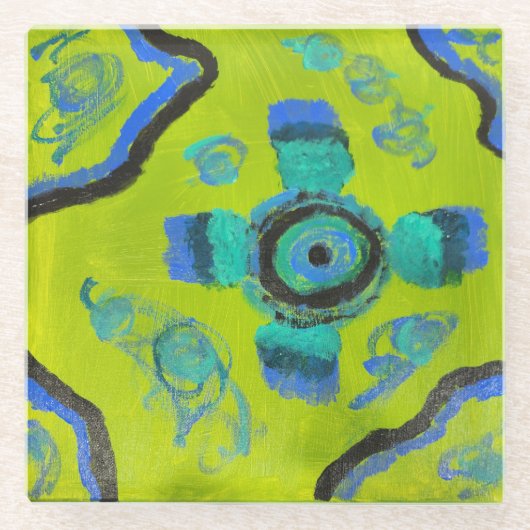 Peacock Glazen Onderzetter (Voorkant)