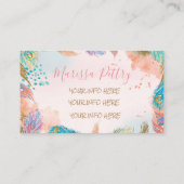 Peacock glitter vether Business Calling Card Visitekaartje (Achterkant)