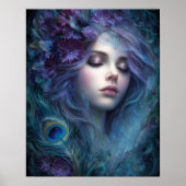 Peacock Goddess Queen Fantasy Wall Art Print (Voorkant)
