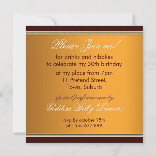 Peacock Goddess Verjaardagsfeest Uitnodigingen (Achterkant)