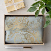 Peacock Gold en Dusty Blue Coordinate Decoupage Tissuepapier (Geschenk)