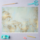 Peacock Gold en Dusty Blue Coordinate Decoupage Tissuepapier (Craft)