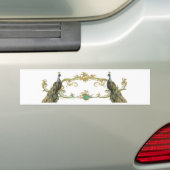 Peacock & Gold Filigree Bumpersticker (Op auto)