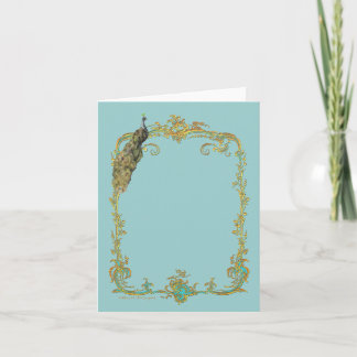 Peacock & Gold Filigree Kaart