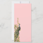 Peacock Gold Filigree Rack Kaart Bladwijzer Invite (Voorkant)