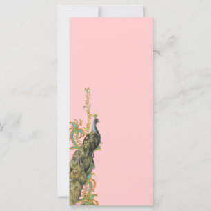 Peacock Gold Filigree Rack Kaart Bladwijzer Invite