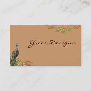 Peacock & Gold Filigree Rococo Visitekaartjes