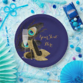 Peacock Gold High Heel Schoenen Papier Borden Papieren Bordje (Feest)