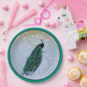 Peacock Gold Sparkles Waterverf Papieren Bordje (Feest)