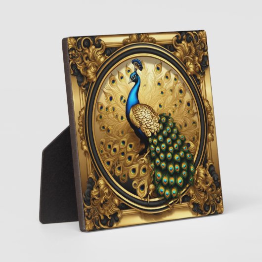 Peacock goud en zwart sierlijst fotoplaat (Voorkant)