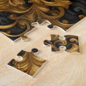 Peacock goud en zwart sierlijst legpuzzel (Zijkant)