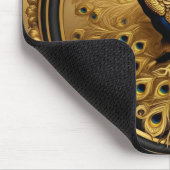 Peacock goud en zwart sierlijst muismat (Hoek)