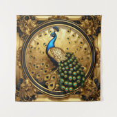 Peacock goud en zwart sierlijst wandkleed (Voorkant)