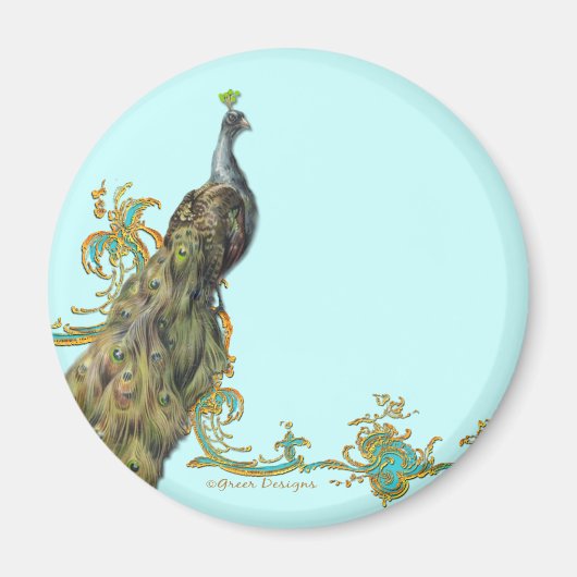Peacock & Gouden filigraan Magneet (Voorkant)