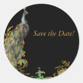 Peacock & gouden filigraan Sticker labels (Voorkant)