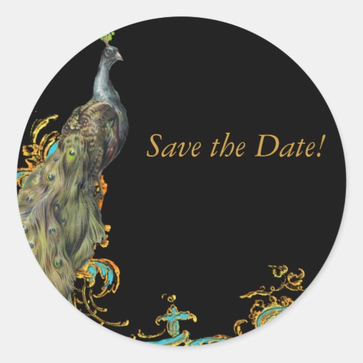 Peacock & gouden filigraan Sticker labels (Voorkant)