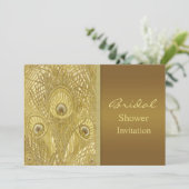 Peacock gouden veren Vrijgezellenfeest Kaart (Staand voorkant)