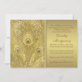 Peacock gouden veren Vrijgezellenfeest Kaart (Achterkant)