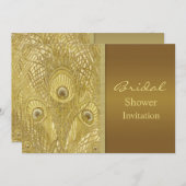 Peacock gouden veren Vrijgezellenfeest Kaart (Voorkant / Achterkant)