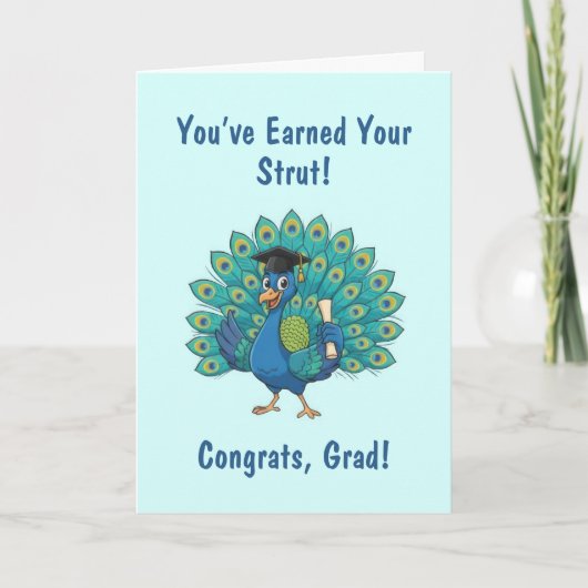 Peacock Graduation Card Kaart (Voorkant)