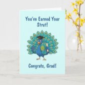 Peacock Graduation Card Kaart (Gele Bloem)