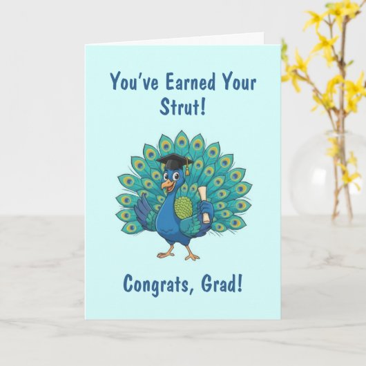 Peacock Graduation Card Kaart (Gele Bloem)