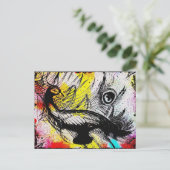 Peacock Graffiti Briefkaart (Staand voorkant)