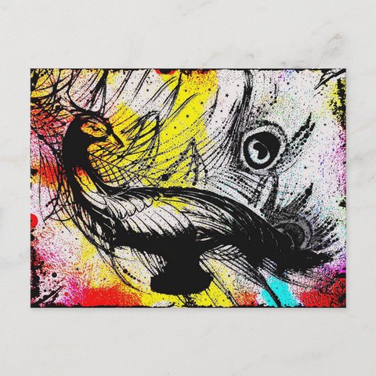 Peacock Graffiti Briefkaart (Voorkant)