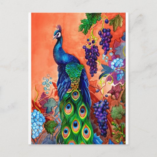 Peacock Grape Artwork Briefkaart (Voorkant)