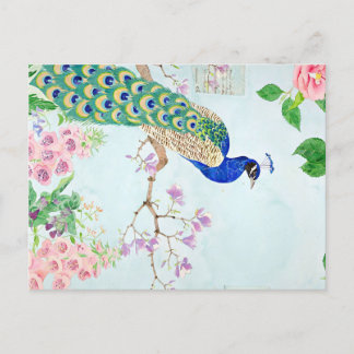 Peacock Graphic | Enchanted Peacock | Peacock Aankondigingskaart