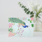 Peacock Graphic | Enchanted Peacock | Peacock Aankondigingskaart (Staand voorkant)