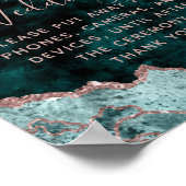 Peacock Green Agate Unplugged Weduwwelkomstteken Poster (Hoek)