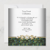 Peacock Green Blue Gold Elegant Kaart (Achterkant)