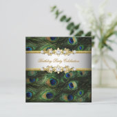 Peacock Green Blue White Elegant Kaart (Staand voorkant)