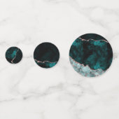 Peacock Green en Roos Gold Agate Marble Wedding Confetti (Achterkanten)